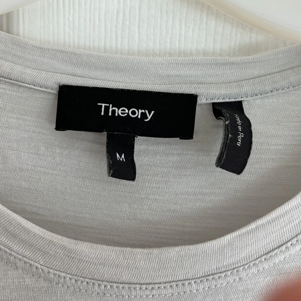 Theory Cotton-Modal Continual Grey Tee T-Shirt Dress Size M. - Picture 3 of 5